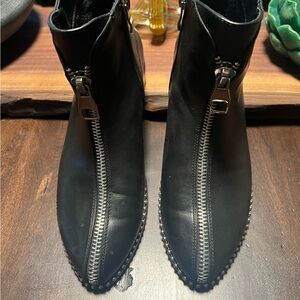 Black Ankle Boots with Zipper Detail